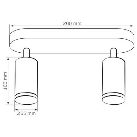 Nástěnné a stropní bodové svítidlo 2x GU10 černé IP44 TURYN Sanico Goldlux