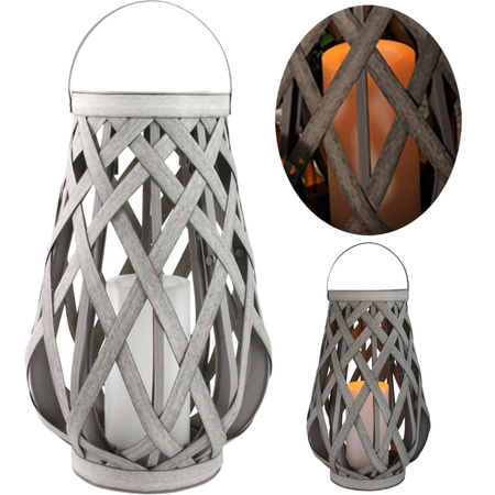 Zahradní lampa LED solární lucerna Závěsná lucerna 45cm IP44 šedá