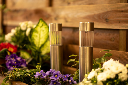 LED solární zahradní lampa. zapuštěná TUBA. nerezová ocel