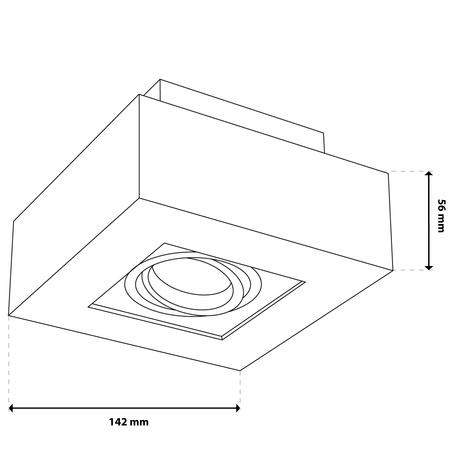 Povrchové Halogenové svítidlo GU10, SPOT Nastavitelná Čtvercová Bílá AURI LUMILED