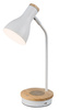 E14 Stmívatelná bílá moderní stolní lampa Mosley Rabalux na nočním stolku