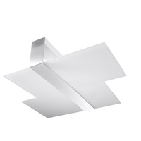 MASSIMO 2xE27 Moderní stropní svítidlo pro povrchovou montáž Bílý chrom SOLLUX