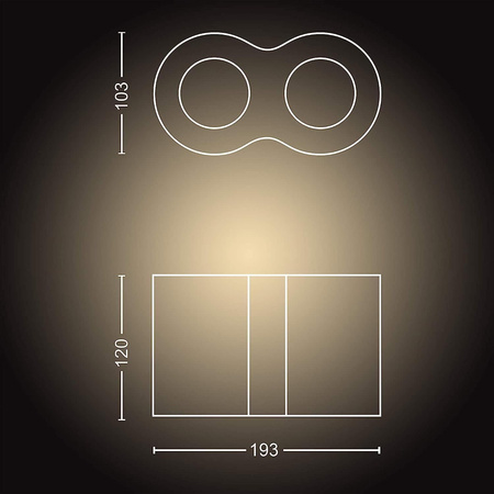 Stropní svítidlo LED Spot Pillar Black 2x4,2W CCT PHILIPS HUE Bluetooth Zigbee + stmívač