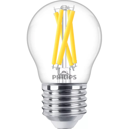 LED žárovka E27 Ball P45 3,4W = 40W 470lm 2200-2700K Warm CRI90 FILAMENT Dimmable WarmGlow Philips