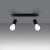 FORNES 2 2xE27 Černé minimalistické stropní svítidlo SOLLUX
