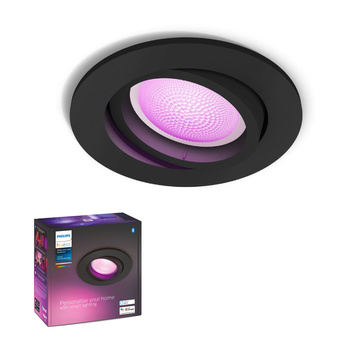 Zapuštěné svítidlo LED Centura 5,7W CCT RGB Circular Movable Black PHILIPS HUE Bluetooth pro vestavnou montáž