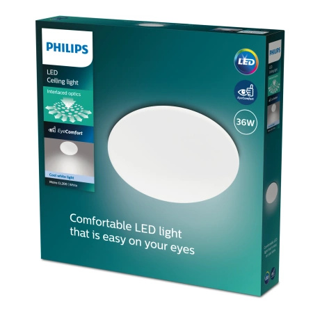 LED plafon pro povrchovou montáž MOIRE 36W 4000K 49cm bílý kulatý PHILIPS