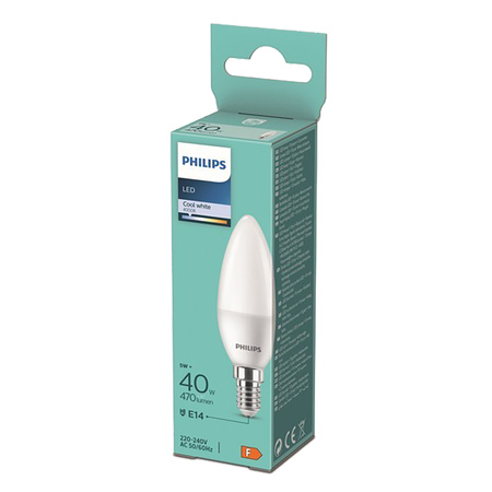 LED žárovka E14 Candle B35 4,9W = 40W 470lm 4000K Neutral Essential Philips