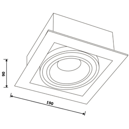 Halogenová Podhledové svítidlo GU10, ES111 Nastavitelná Čtvercová Bílá CANIS LUMILED