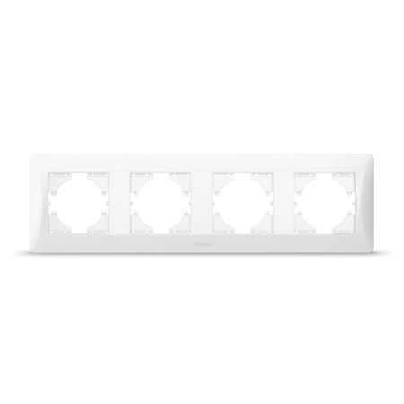 Horizontální rámeček pro čtyřzásuvkové nástěnné zásuvky bílý BINERA VIDEX