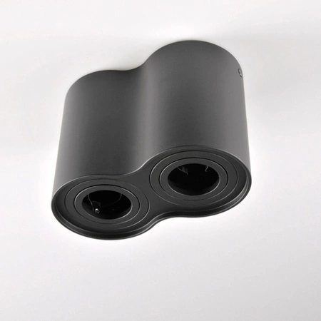 Stropní přisazené svítidlo Hadar R2 2xGU10. pojízdné. kulaté. černé