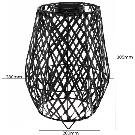 LED solární lampa Venkovní zahradní stojící lucerna 3000K IP44 35cm soumrakový senzor