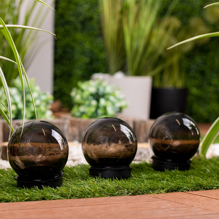 LED solární zahradní lampa ozdobná koule s hroty 3000K IP44 10cm