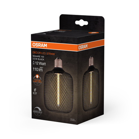 Dekorativní LED žárovka E27 3,5W = 12W 110lm 1800K Warm 320° Filament Dimmable Decor Osram