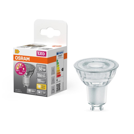 LED žárovka GU10 4.5W = 50W 350lm 2700K Teplá bílá 36° OSRAM Stmívatelné 3STEP
