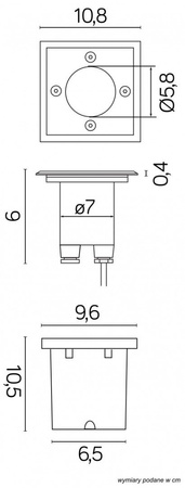 Zemní svítidlo Leda ST 5024 B čtvercové 1W 86lm 3000K IP67 Su-Ma