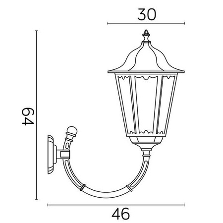 Venkovní zahradní fasádní svítidlo LED Retro Maxi K 3012/1/BD g E27 Su-Ma