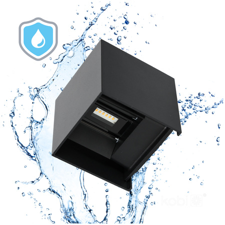 Nástěnné svítidlo LED 6W 420lm 3000K Neutral 2x LED IP54 Black Querk Kobi