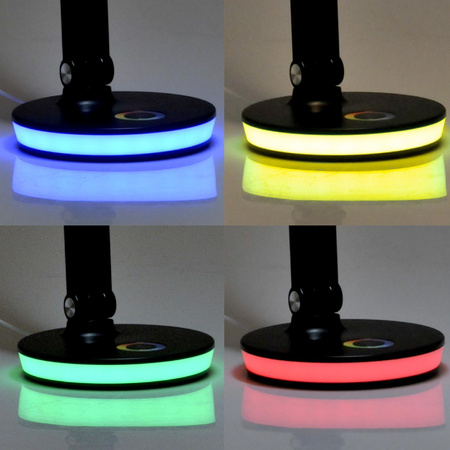 Stolní lampa LED 7W 450lm 4000K Neutrální RGB 120° Černá Stmívatelná Neptun Sanico Goldlux