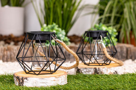 LED solární závěsné svítidlo Venkovní zahradní lucerna 3000K IP44 soumrakový senzor