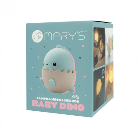 Dětské LED noční světlo 0,75 W 3000-4000K teplá a neutrální bílá + vícebarevné RGB dobíjecí 1200mAh modré BABY DINO MARY'S
