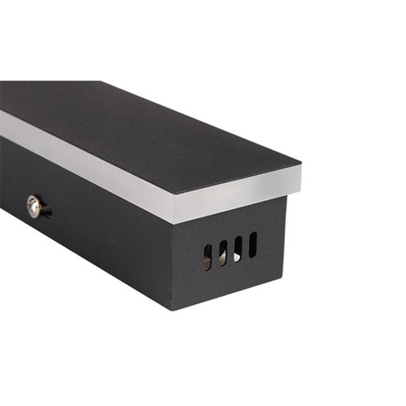 Zahradní lampa LED nástěnná lampa 60W Architektonické svítidlo obdélníkové černé 200CM