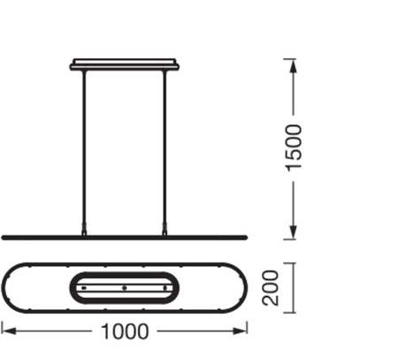 Stropní závěsné svítidlo Office Panel LED 57W 2700lm 4000K Neutrální stmívatelné černé Office Line Ledvance