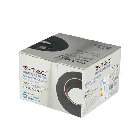 Zapuštěné stropní svítidlo GU10 Očko kulaté šedé/růžové zlato VT-862 V-TAC - 5letá záruka