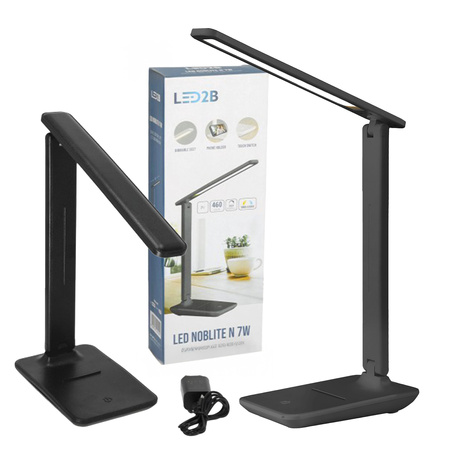 Stolní lampa LED 7W 460lm CCT 120° černá Noblite Kobi