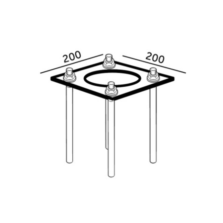 BASE SV 200x200mm KOBI Nastavitelná základová kotva pro sloupy