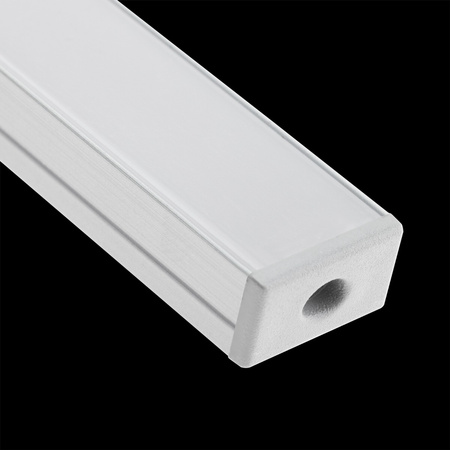 Eloxovaný hliníkový profil pro LED KM35 Silver Přisazená 2m + neprůhledný kryt + koncovky