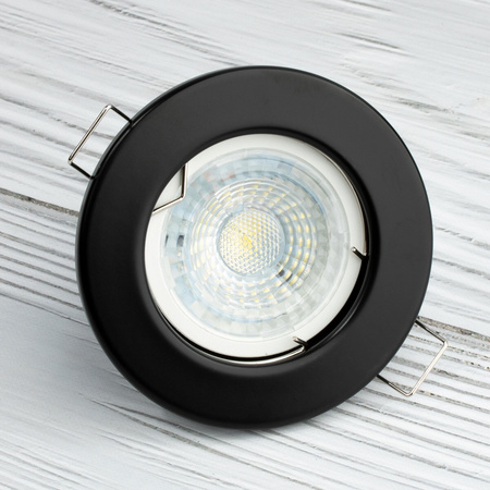Halogenová Podhledové svítidlo GU10, MR16 Stálá Kulatá Černá Plech LUMILED