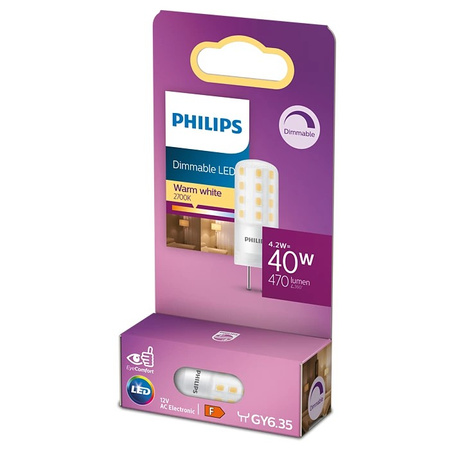 LED žárovka GY6.35 CAPSULE 4.2W = 40W 470lm 2700K Teplá bílá PHILIPS Stmívatelné