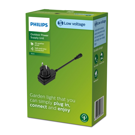 Napájecí zdroj GardenLink 12W 24V IP44 standardní zástrčka EU černá PHILIPS