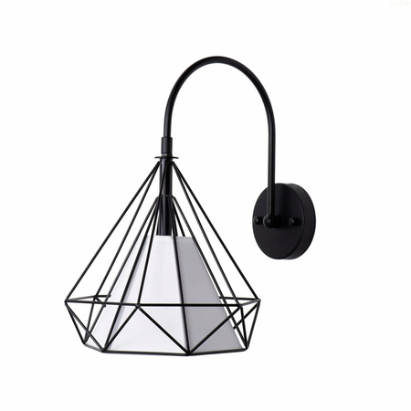 Geometrické nástěnné svítidlo Černá LOFT DIAMENT 1xE27 drátěná nástěnná lampa