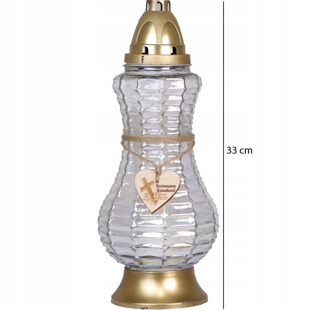 6x skleněná svíčka na hrob milovaného dědečka 40h pro celoroční vložku 33cm