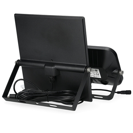 Venkovní solární LED reflektor 10W 1500lm 4000lm neutrální 120° se senzorem pohybu a soumraku IP65 černý MHCS Kobi