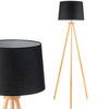 Stojací lampa E27, Nastavitelnou Výškou Černá CLARA LUMILED