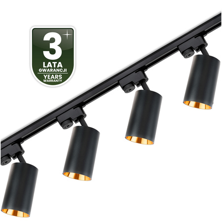 Sada sběrnicového osvětlení 1m + 4x SAGI GU10 Black Gold LUMILED Buslight
