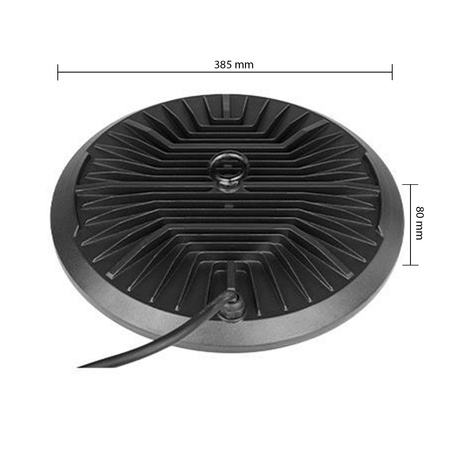 LED High Bay Industrial Pendant Lamp 200W 4500K neutrální bílá 90° Black IP65 Masterled