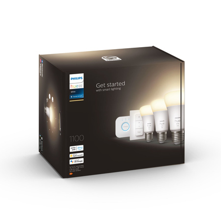 3x LED žárovka E27 A60 9,5 W 2700 K teplá bílá Philips Hue White Bluetooth ZigBee + Hue Bridge + Dimmer Switch