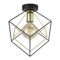 ALAMBRE Drátěné stropní svítidlo černé a zlaté geometrické E27 2702 TK Lighting