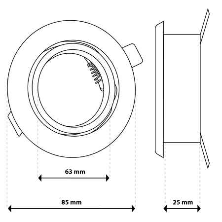 Halogenové stropní svítidlo pod omítku Kulaté pohyblivé svítidlo GU10 MR16 černé TRIAM LUMILED
