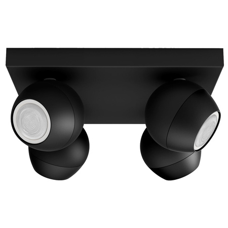 LED bodové stropní světlo Buckram Black 4x 5W CCT PHILIPS HUE Bluetooth + stmívač