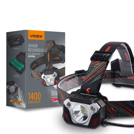 Dobíjecí LED čelovka s dotykovým senzorem 20W 1400lm 6500K H056 Velmi výkonný VIDEX