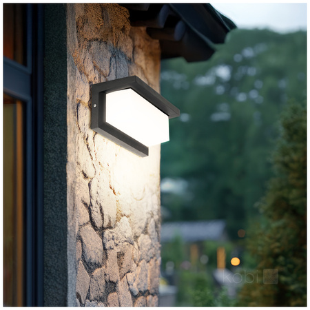 LENTERO 12W 4000K LED fasádní nástěnné svítidlo s čidlem pohybu IP54 černé KOBI