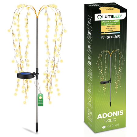 ADONIS 3000K LED solární zahradní lampa poháněná dekorativním stromem LUMILED