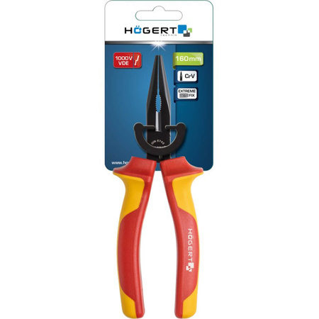 Prodloužené rovné kleště 160 mm 1000V VDE Hoegert Technik