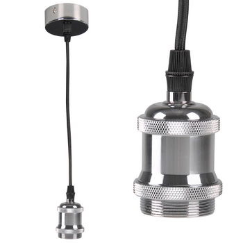 Závěsná LAMPA závěs s držákem lampy IL MIO NOLA E27 chrom 100cm černý kabel