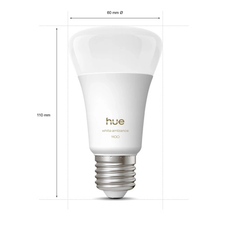 LED žárovka E27 A60 8,1W = 75W 1100lm 1800-20000K CCT SMART Smart Bluetooth ZigBee White Ambiance Philips HUE